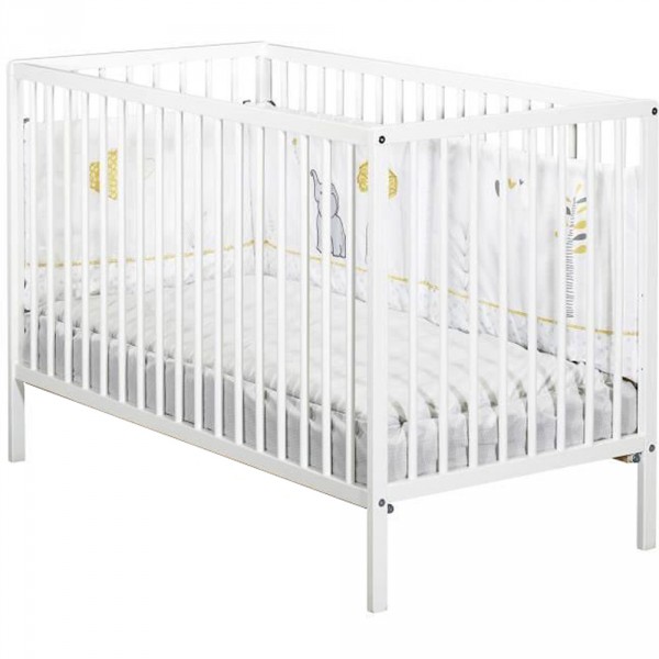 Lit à barreaux 60 x 120 cm 3 positions blanc Baby price