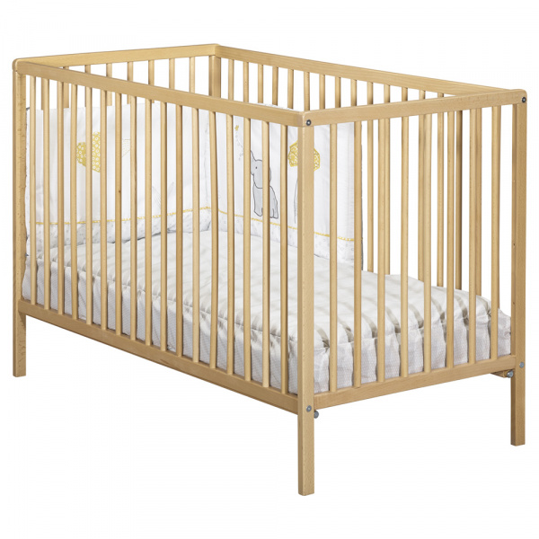 Lit à barreaux 60 x 120 cm 3 positions hêtre naturel Baby price