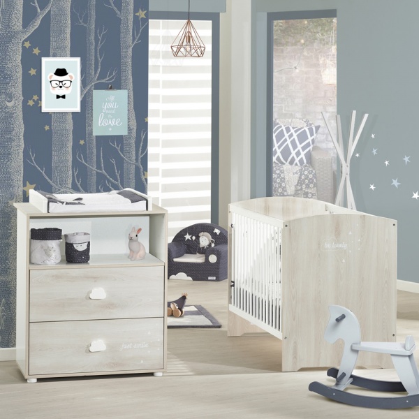 Lit bébé évolutif little big bed 70x140cm smile hêtre cendré Baby price