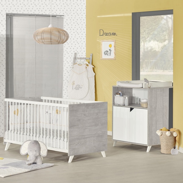 Lit bébé évolutif little big bed 70x140cm scandi gris Baby price