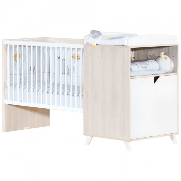 Lit combiné évolutif 60x120 en 90x190cm scandi naturel Baby price
