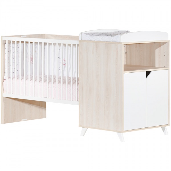 Lit combiné évolutif 60x120 en 90x190cm scandi naturel Baby price