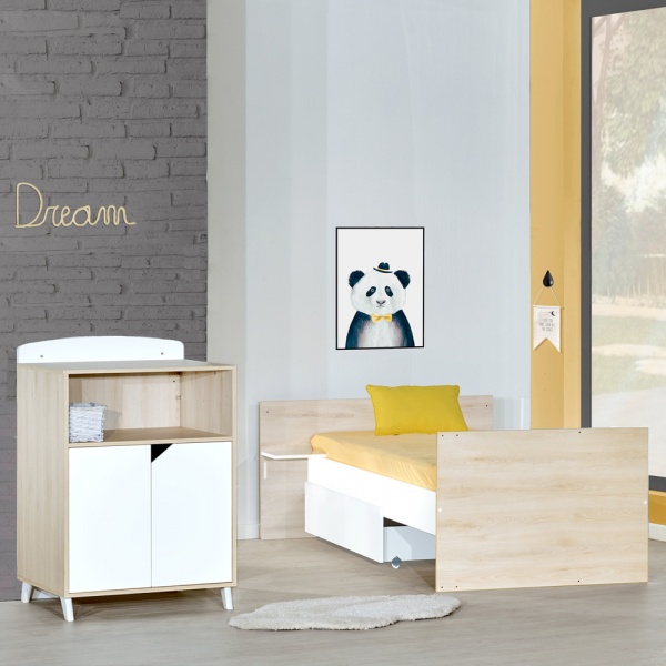 Lit combiné évolutif 60x120 en 90x190cm scandi naturel Baby price