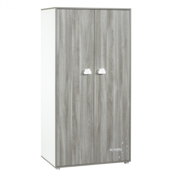 Armoire chambre bébé 2 porte smile chêne silex Baby price