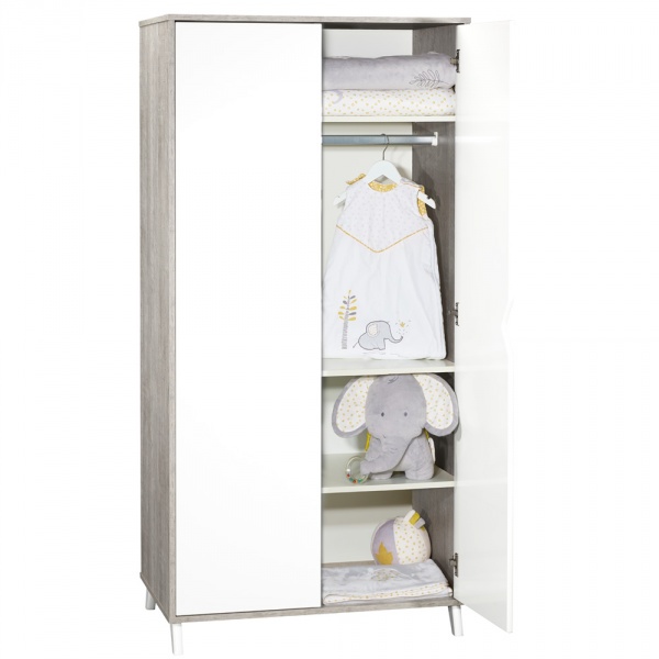 Armoire chambre bébé 2 portes scandi gris Baby price