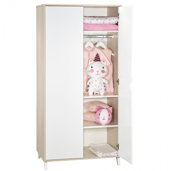 Armoire chambre bébé 2 portes scandi naturel de Baby price sur allobébé