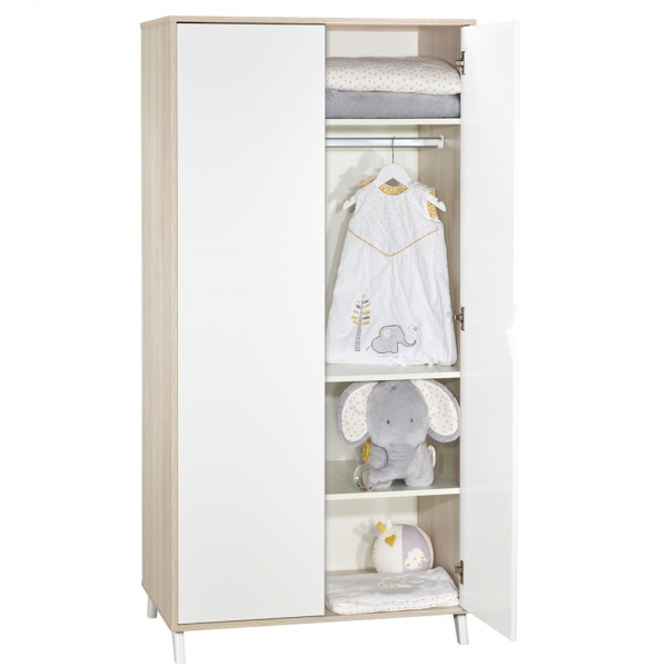 Armoire chambre bébé 2 portes scandi naturel Baby price