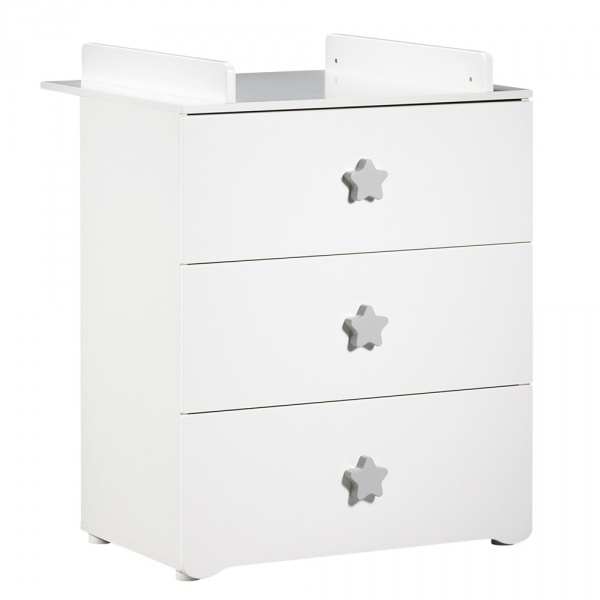 Commode bébé avec dispositif à langer boutons étoile gris Baby price