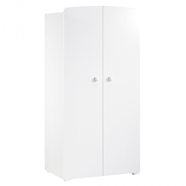 Armoire chambre bébé 2 portes boutons boule blanc Baby price