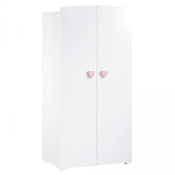 Armoire chambre bébé 2 portes boutons coeur rose Baby price