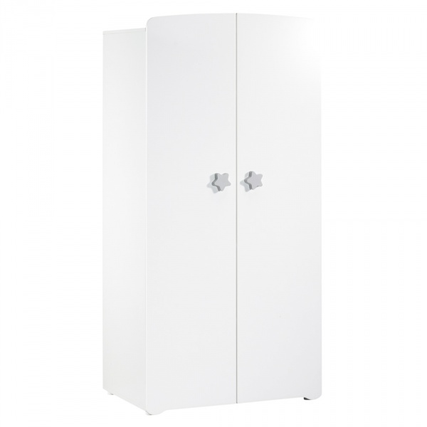 Armoire chambre bébé 2 portes boutons étoile gris Baby price