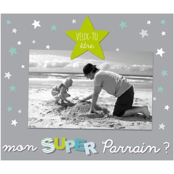 Code Parrain Ma Vie En Couleurs Cadre Photo Bébé à Poser Veux-tu être Mon Super Parrain -5% sur Allobébé