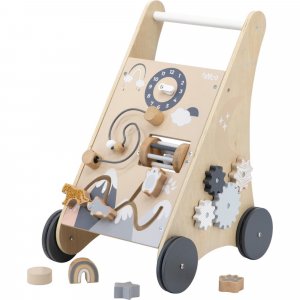 Chariot d'activités et de marche 12 mois et + avec cubes en bois Tryco