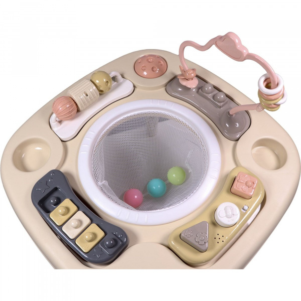 Table d'activités 3 en 1 - zèbre - rose / beige Tryco