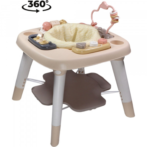 Table d'activités 3 en 1 - zèbre - rose / beige Tryco