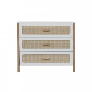 Chambre duo océania neige lit 60x120 cm + commode Theo