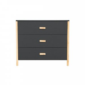 Chambre trio océane ardoise lit 70x140 cm + commode + armoire Theo