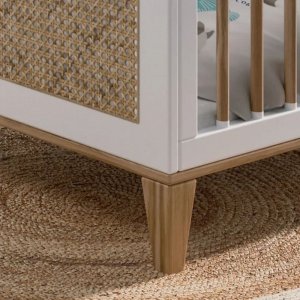 Lit bébé évolutif nami canne de rotin 70 x 140 neige Theo