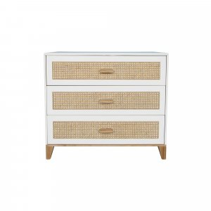 Commode nami cannage de rotin neige Theo
