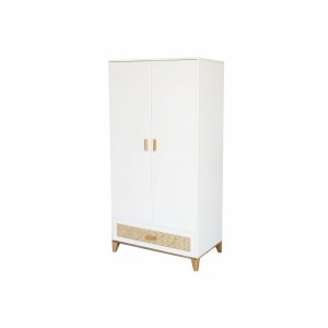 Armoire nami cannage de rotin neige Theo