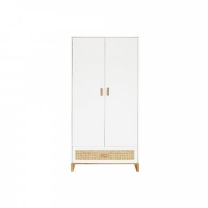 Armoire nami cannage de rotin neige Theo