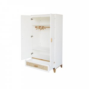 Armoire nami cannage de rotin neige Theo