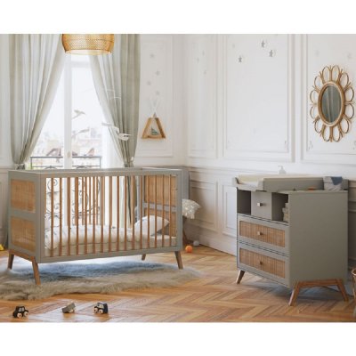 THEO Chambre duo marélia lune lit 70x140 cm + commode