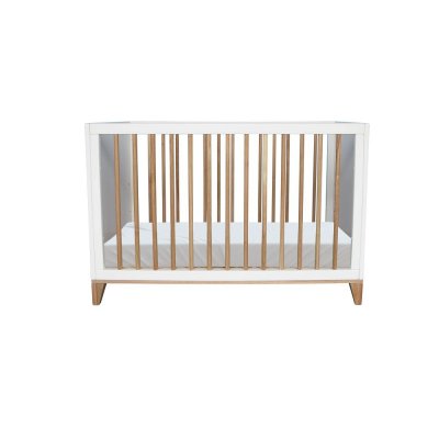 Lit bébé évolutif nami cannage rotin 60x120 cm neige