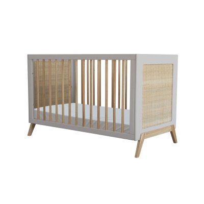 THEO Lit bébé évolutif marélia tressage rotin 60x120 cm lune