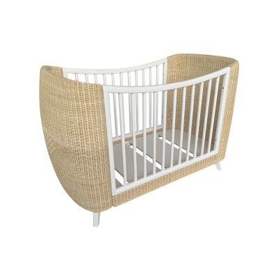 Lit bébé évolutif coquillage 60x120 cm neige