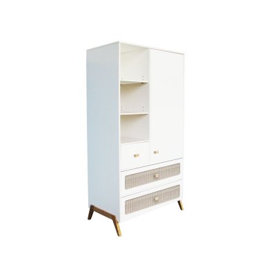 THEO Armoire marélia tressage rotin neige