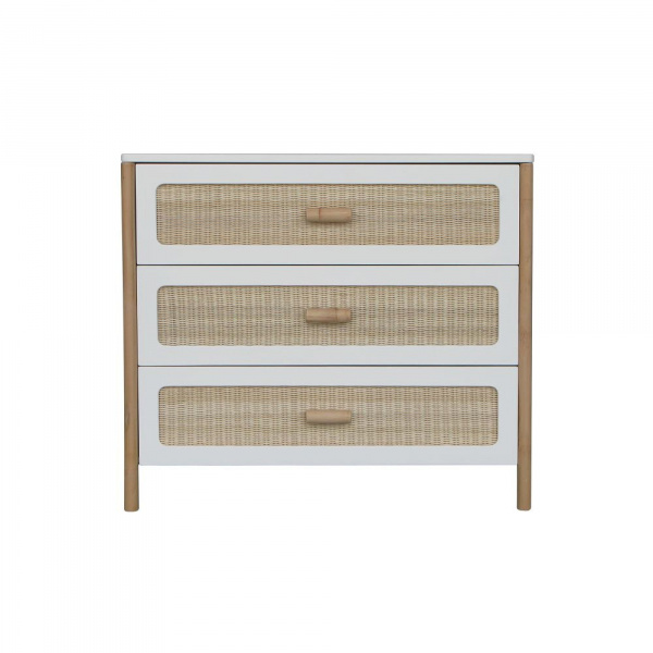 Chambre duo océania neige lit 60x120 cm + commode Theo