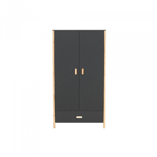Chambre trio océane ardoise lit 70x140 cm + commode + armoire Theo