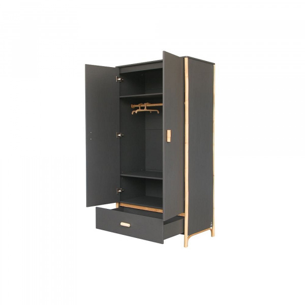 Chambre trio océane ardoise lit 70x140 cm + commode + armoire Theo