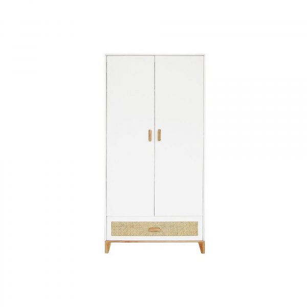 Chambre trio nami neige lit 60x120 cm + commode + armoire Theo