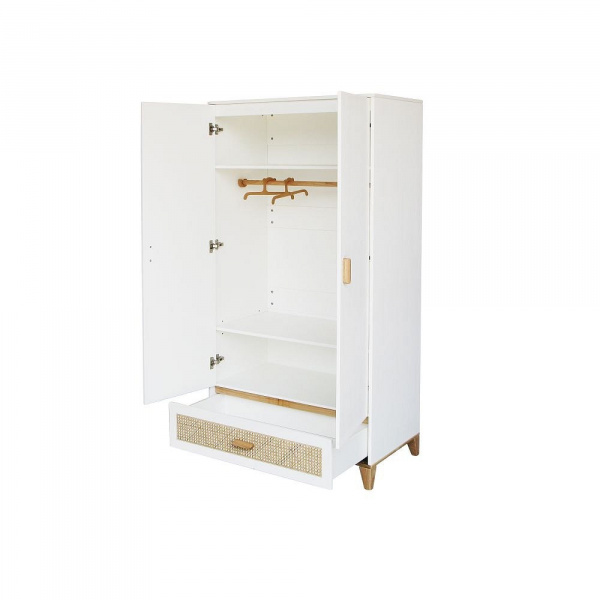 Chambre trio nami neige lit 60x120 cm + commode + armoire Theo