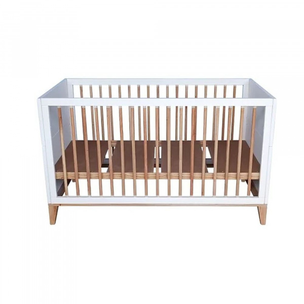 Lit bébé évolutif nami canne de rotin 70 x 140 neige Theo