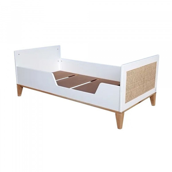 Lit bébé évolutif nami canne de rotin 70 x 140 neige Theo