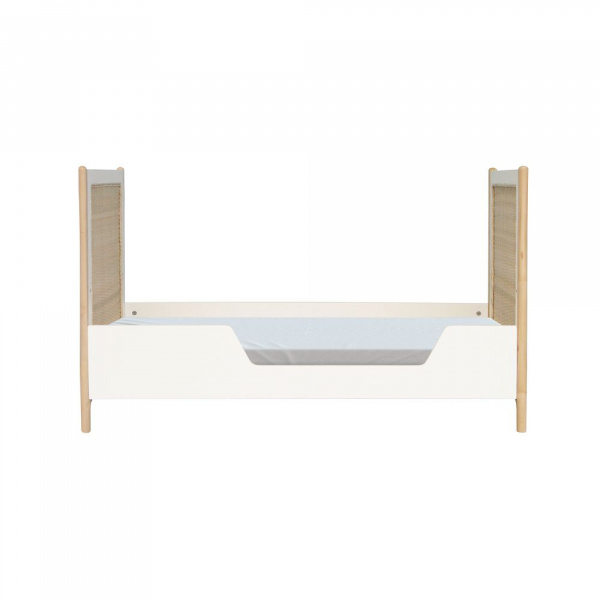 Lit bébé évolutif océania cannes de rotin 60x120 cm neige Theo