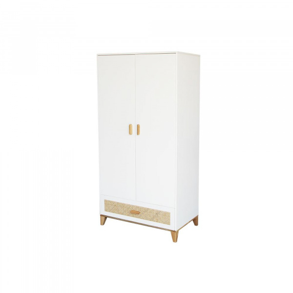 Armoire nami cannage de rotin neige Theo