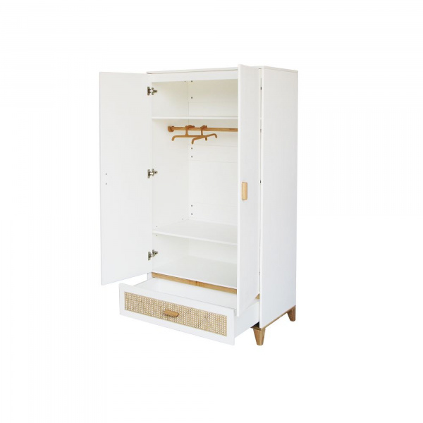 Armoire nami cannage de rotin neige Theo