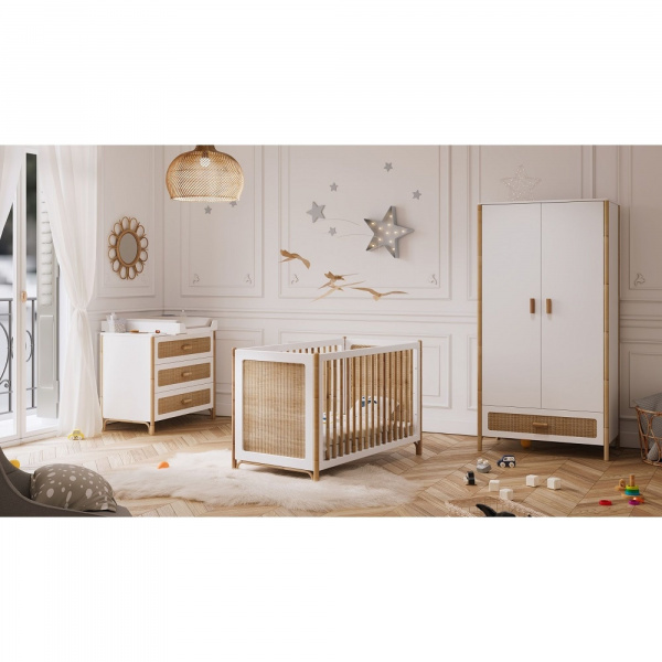 Armoire océania cannes de rotin neige Theo