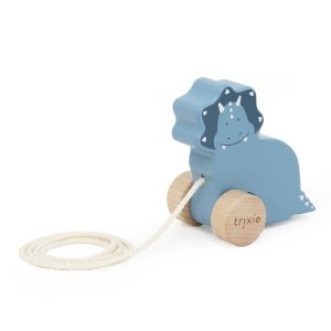 Petit jouet à tirer en bois mr. triceratops Trixie