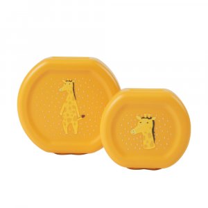 Lot de 2 boîtes à goûter à clip rondes - mr. giraffe Trixie