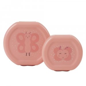 Lot de 2 boîtes à goûter à clip rondes - mrs. butterfly Trixie