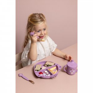 Assiette avec ventouse en silicone et compartiments - mrs. peacock Trixie