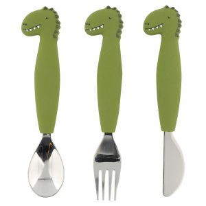 Lot de 3 couverts en silicone mr. dino Trixie