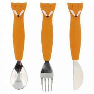 Lot de 3 couverts en silicone mr. fox Trixie