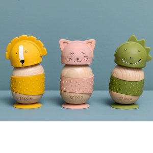 Jouet oscillant en bois et silicone avec ventouse mrs. cat Trixie
