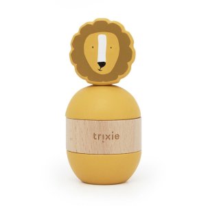 Jouet d'empilage avec hochet en bois mr. lion Trixie